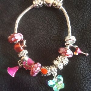 Charm Bracelet with Murano Glass Beads